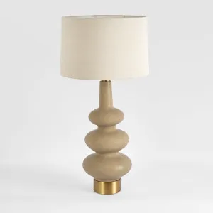 Linden Sandstone Table Lamp & Linen Shade by Emac & Lawton, a Table & Bedside Lamps for sale on Style Sourcebook