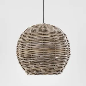 Rattan Round Ceiling Pendant Large Natural by Emac & Lawton, a Pendant Lighting for sale on Style Sourcebook