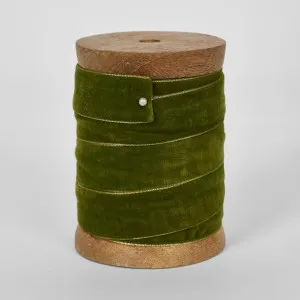 GREEN VELVET RIBBON WITH GOLD RIM 10M by Florabelle Living, a Plants for sale on Style Sourcebook