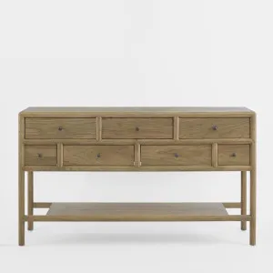 Cambridge 7 Drawer Console Elm Natural by OneWorld Collection, a Console Table for sale on Style Sourcebook
