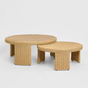 Cassius Outdoor Round Coffee Table Nest of 2 Natural by OneWorld Collection, a Coffee Table for sale on Style Sourcebook