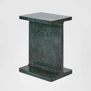 Iza I Beam Marble Side Table Green by MRD Home, a Coffee Table for sale on Style Sourcebook