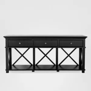 Sorrento 3 Drawer Hamptons 190cm Console Black by OneWorld Collection, a Console Table for sale on Style Sourcebook