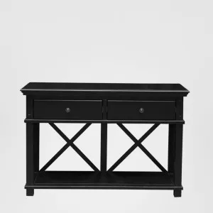 Sorrento Hamptons 130cm 2 Drawer Console Black by OneWorld Collection, a Console Table for sale on Style Sourcebook