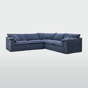 Norfolk 5 Seater Modular Sofa Navy w/White piping by OneWorld Collection, a Sofas for sale on Style Sourcebook
