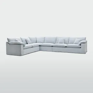 Norfolk 6 Seater Modular Beach w/White piping by OneWorld Collection, a Sofas for sale on Style Sourcebook