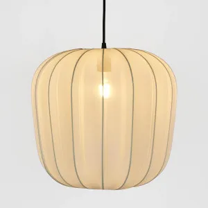 PUMPKIN CEILING PENDANT LARGE IVORY with Black Cord Drop by MRD Home, a Pendant Lighting for sale on Style Sourcebook