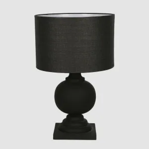 Coach - Black - Turned Wood Ball Balustrade Table Lamp by Emac & Lawton, a Table & Bedside Lamps for sale on Style Sourcebook