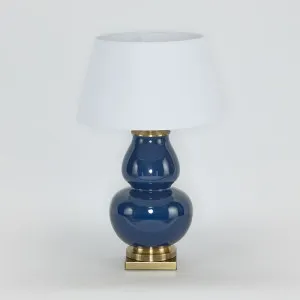 Matisse Ceramic Midnight Blue Table Lamp & Shade by Emac & Lawton, a Table & Bedside Lamps for sale on Style Sourcebook