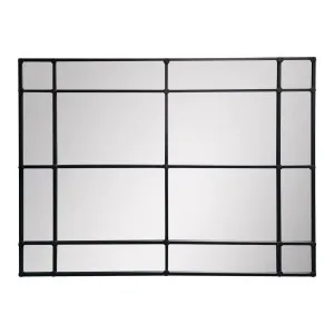 Crawford Rectangular 16 Pane Mirror Iron Frame Black 200cm x 160cm by OneWorld Collection, a Mirrors for sale on Style Sourcebook