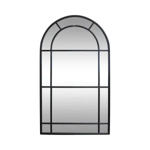 Milo Medium Iron Arched Mirror Black by OneWorld Collection, a Mirrors for sale on Style Sourcebook