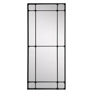 Morgan 12 Pane Rectangular Mirror Matt Black Finish by OneWorld Collection, a Mirrors for sale on Style Sourcebook