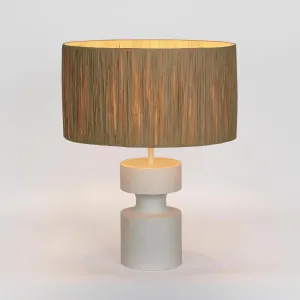 Marni Lamp Small White with Raffia Shade by MRD Home, a Table & Bedside Lamps for sale on Style Sourcebook