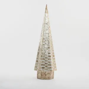 Capiz Tall Check Cone Tree Gold by Vixen & Velvet, a Christmas for sale on Style Sourcebook