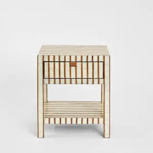 Raya White Shell & Bamboo Bedside Table by OneWorld Collection, a Bedside Tables for sale on Style Sourcebook
