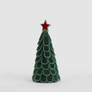 Scallop Leaf Cone Tree Green w Red Star by Vixen & Velvet, a Christmas for sale on Style Sourcebook