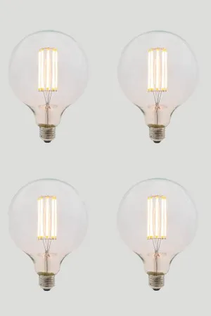 Set of 4 G125 Long LED Filament - Clear Glass - 8W E27 2200k by Zaffero, a Spotlights for sale on Style Sourcebook