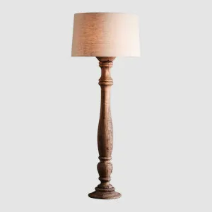 Candela Large - Dark Natural - Turned Wood Candlestick Floor Lamp by Zaffero, a Floor Lamps for sale on Style Sourcebook