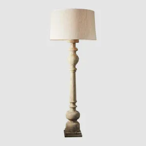 Rook Large - Natural - Turned Wood Pillar Floor Lamp by Zaffero, a Floor Lamps for sale on Style Sourcebook