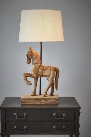 Clyde - Dark Natural - Large Wooden Horse Table Lamp by Zaffero, a Table & Bedside Lamps for sale on Style Sourcebook