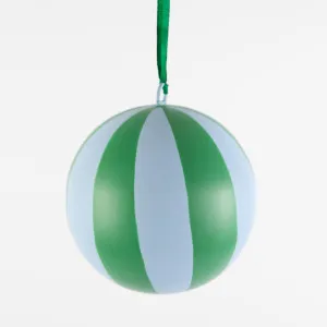 La Dolce Vita Striped Iron Bauble Small Green by Vixen & Velvet, a Christmas for sale on Style Sourcebook