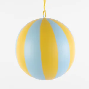 La Dolce Vita Striped Iron Bauble Large Yellow by Vixen & Velvet, a Christmas for sale on Style Sourcebook