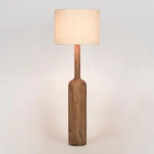 Flask Wood Floor Lamp Base Saddle with Natural Shade by MRD Home, a Floor Lamps for sale on Style Sourcebook
