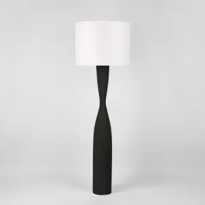 Callum Floor Lamp Base Black with White Shade by MRD Home, a Floor Lamps for sale on Style Sourcebook