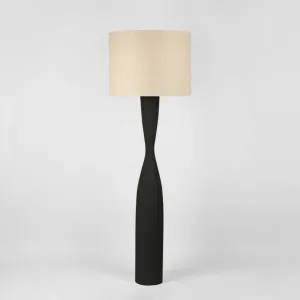 Callum Floor Lamp Base Black with Natural Shade by MRD Home, a Floor Lamps for sale on Style Sourcebook
