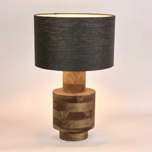 Circa Timber Table Lamp Small Black Shade by MRD Home, a Table & Bedside Lamps for sale on Style Sourcebook