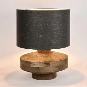 Circa Timber Table Lamp Large Black Shade by MRD Home, a Table & Bedside Lamps for sale on Style Sourcebook