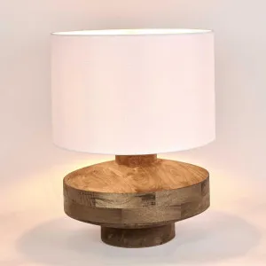 Circa Timber Table Lamp Large White Shade by MRD Home, a Table & Bedside Lamps for sale on Style Sourcebook