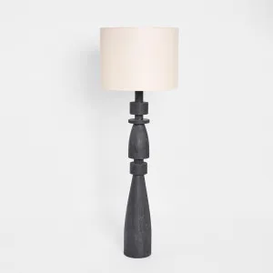 Magnus Wood Floor Lamp Black Base with Natural Shade by MRD Home, a Floor Lamps for sale on Style Sourcebook