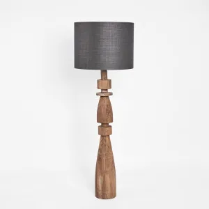 Magnus Wood Floor Lamp Saddle Base with Black Shade by MRD Home, a Floor Lamps for sale on Style Sourcebook