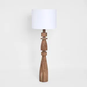 Magnus Wood Floor Lamp Saddle Base with White Shade by MRD Home, a Floor Lamps for sale on Style Sourcebook