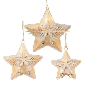 Tiff Gilt Stars Set of 3 Antique Gold by Vixen & Velvet, a Christmas for sale on Style Sourcebook