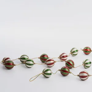 Stripe Capiz Garland Red Green Multi by Vixen & Velvet, a Christmas for sale on Style Sourcebook