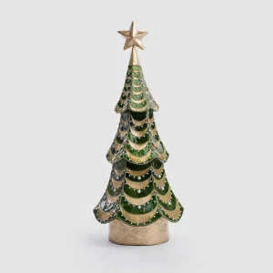 Green & Gold Scalloped Capiz Tree by Vixen & Velvet, a Christmas for sale on Style Sourcebook