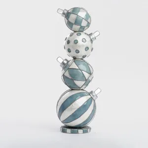 Blue Capiz Bauble Stack Table Decor by Vixen & Velvet, a Christmas for sale on Style Sourcebook