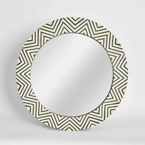 Zola Bone Inlay Mirror Black & White by Florabelle Living, a Mirrors for sale on Style Sourcebook