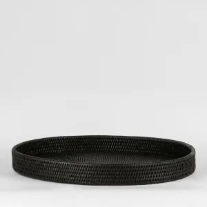 Paume Rattan Oval Tray Black by Florabelle Living, a Trays for sale on Style Sourcebook