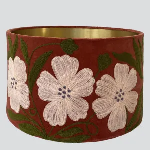 Poppy Velvet Drum Shade Rust Multi by Ruby Star, a Lamp Shades for sale on Style Sourcebook