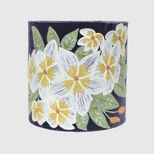 White Frangpani Drum Shade 30x30cm Plum by Ruby Star, a Lamp Shades for sale on Style Sourcebook