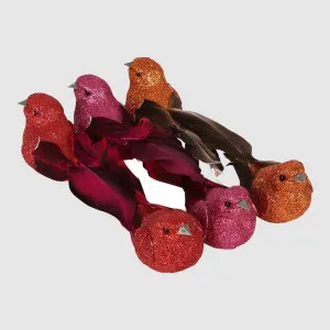 Shishi Clip on Bird Assorted Box of Six Red by Vixen & Velvet, a Christmas for sale on Style Sourcebook