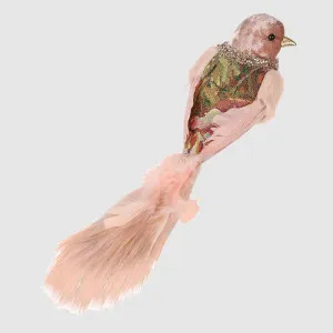 Leila Tapestry Clip on Bird Pink by Vixen & Velvet, a Christmas for sale on Style Sourcebook