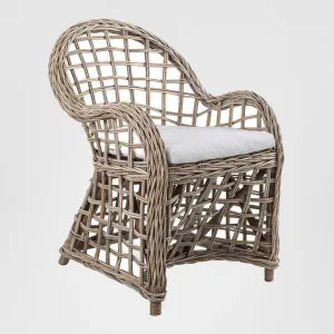 Mauritius Wicker Arm Chair with Cushion by Florabelle Living, a Chairs for sale on Style Sourcebook