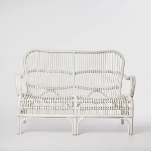 Seville Rattan Two Seater White by Florabelle Living, a Chairs for sale on Style Sourcebook