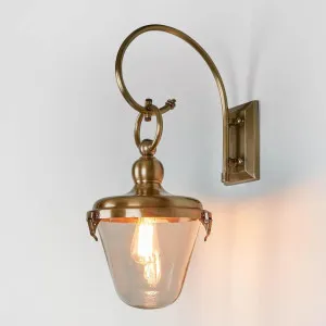 Savoy Outdoor Wall Light with Glass Shade Antique Brass by Emac & Lawton, a Wall Lighting for sale on Style Sourcebook