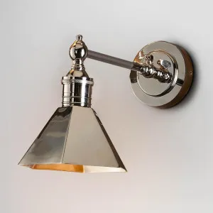 Mayfair Wall Light with Metal Shade Shiny Nickel by Emac & Lawton, a Wall Lighting for sale on Style Sourcebook