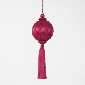 Silk Lattice Tassel Decoration Fuchsia & Red by Vixen & Velvet, a Christmas for sale on Style Sourcebook